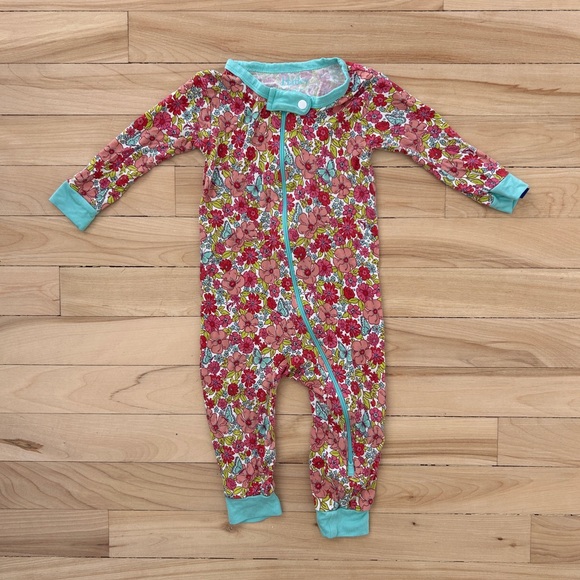 Hatley Other - Hatley Bamboo Sleeper 6-9M Floral Zip Pajamas Baby